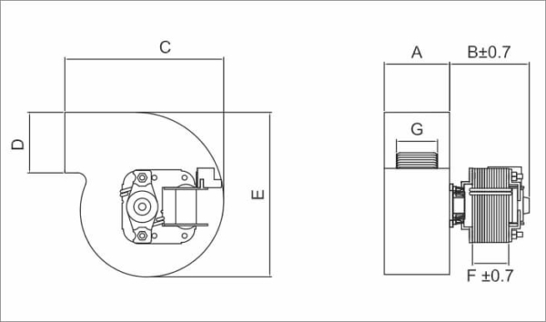 Βεντιλατέρ ανεμιστήρας 40W για καυστήρα πελλετ EB020026C