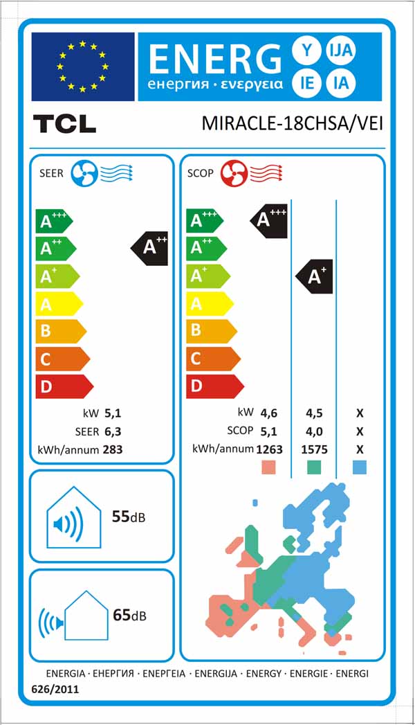 Ενεργειακή Κάρτα tcl miracle 18000btu